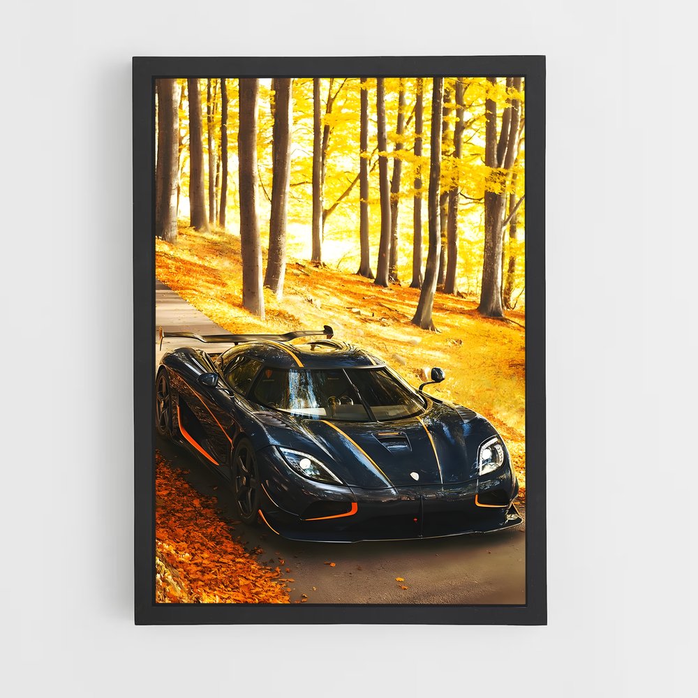 Poster Vitesse élégance arbres – affiche Koenigsegg (vue 2)